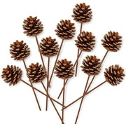 6/12/24PCS Christmas Natural Pine Cones Pinecone Picks Christmas Tree Ornament Holiday Centerpiece for Christmas Tree Home Party Decorations